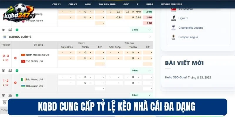 Trang chủ 180 KQBD cung cấp tỷ lệ kèo nhà cái đa dạng