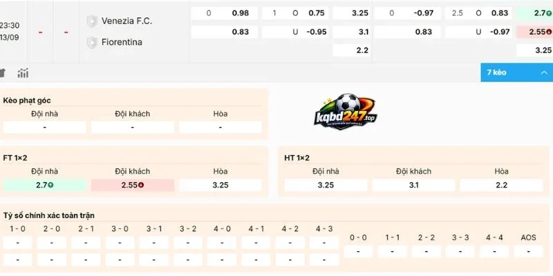 Soi Kèo Nhà Cái Venezia Vs Fiorentina - Serie A, 12/09/2026 3 Đánh giá kèo bóng đá chi tiết